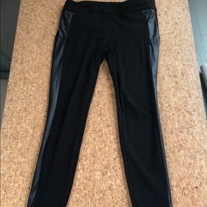 LOFT size 8 ponte pants with leather trim